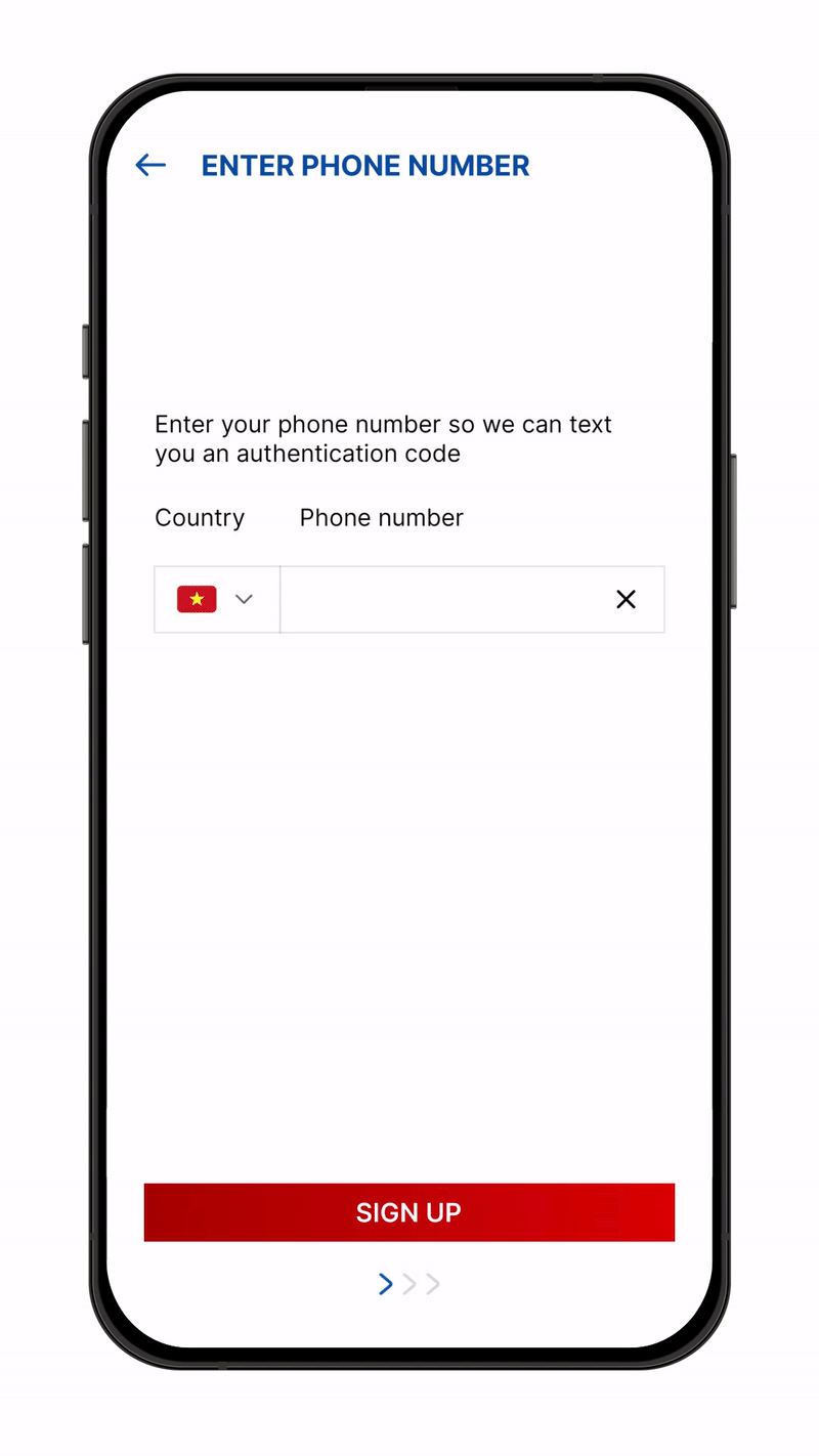 Enter your phone number in Gonta