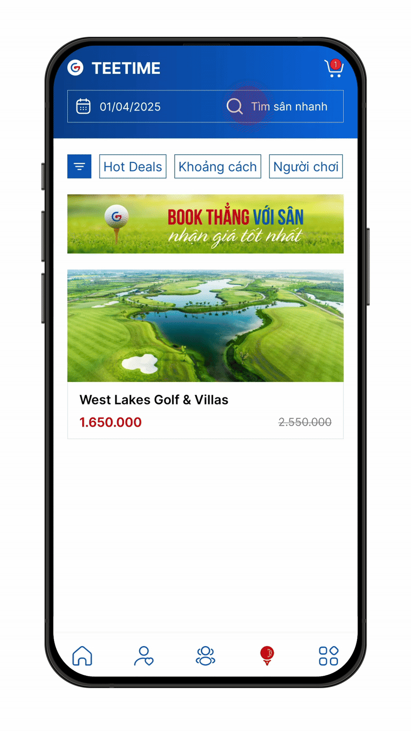 Tìm kiếm sân trong Gonta