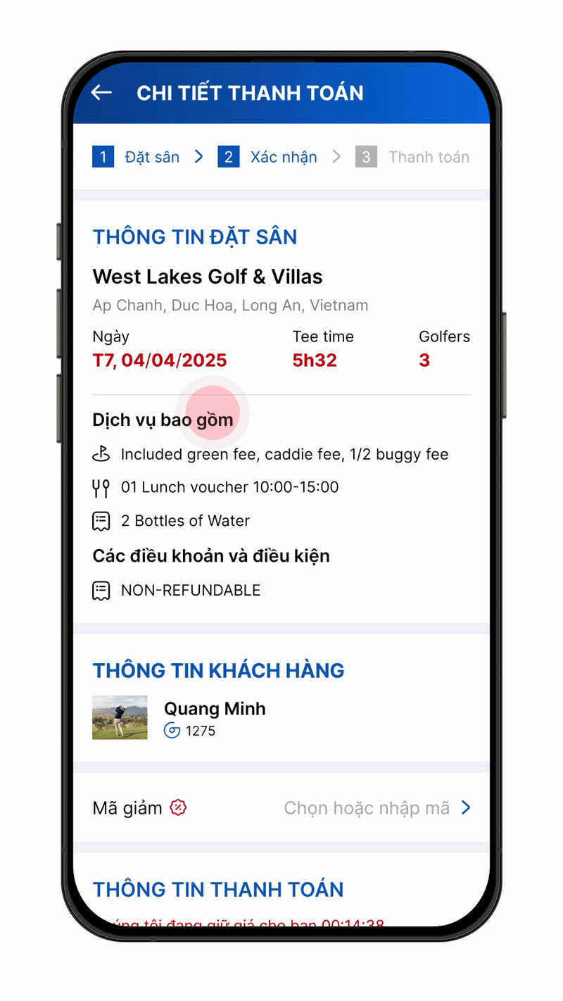 Thanh toán trong Gonta