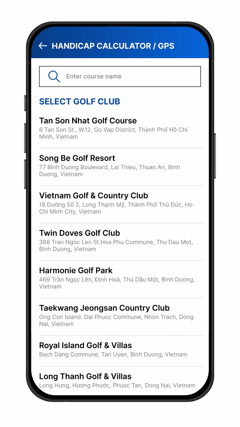 Select golf course in Gonta