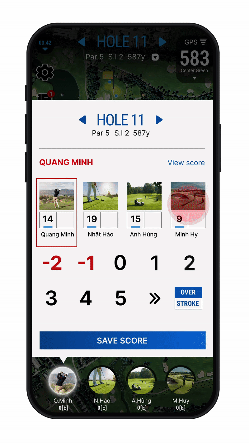 Tap remove golfer in Gonta